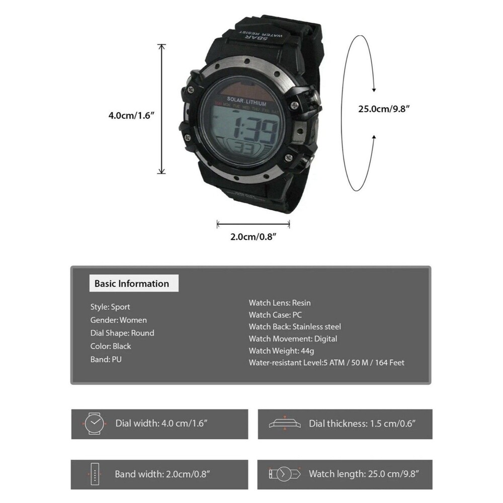SOLAR LITHIUM Men's Digital Watch - Picture 5 of 6